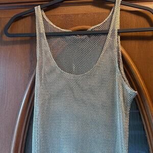 Gold netted long swim cover Medium Boho Hippie